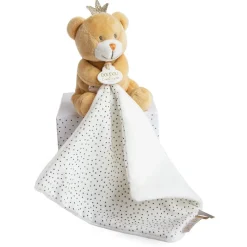 Doudou mouchoir perlidoudou ours petit roi