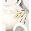 Doudou pantin attache sucette ours 20 cm argent