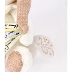 Doudou pantin attache sucette ours 20 cm rose
