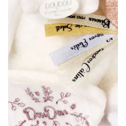 Doudou pantin attache sucette ours 20 cm rose