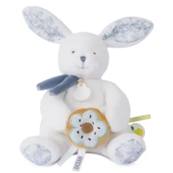 Doudou pantin lapin avec donut 20 cm cœur océan