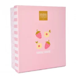 Doudou pantin lapin avec donut 20 cm vanille fraise