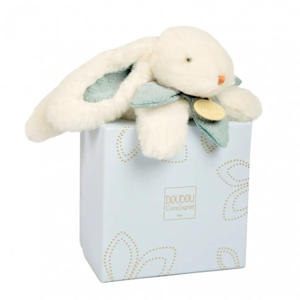 Doudou pantin lapin bonbon 20 cm bleu gris