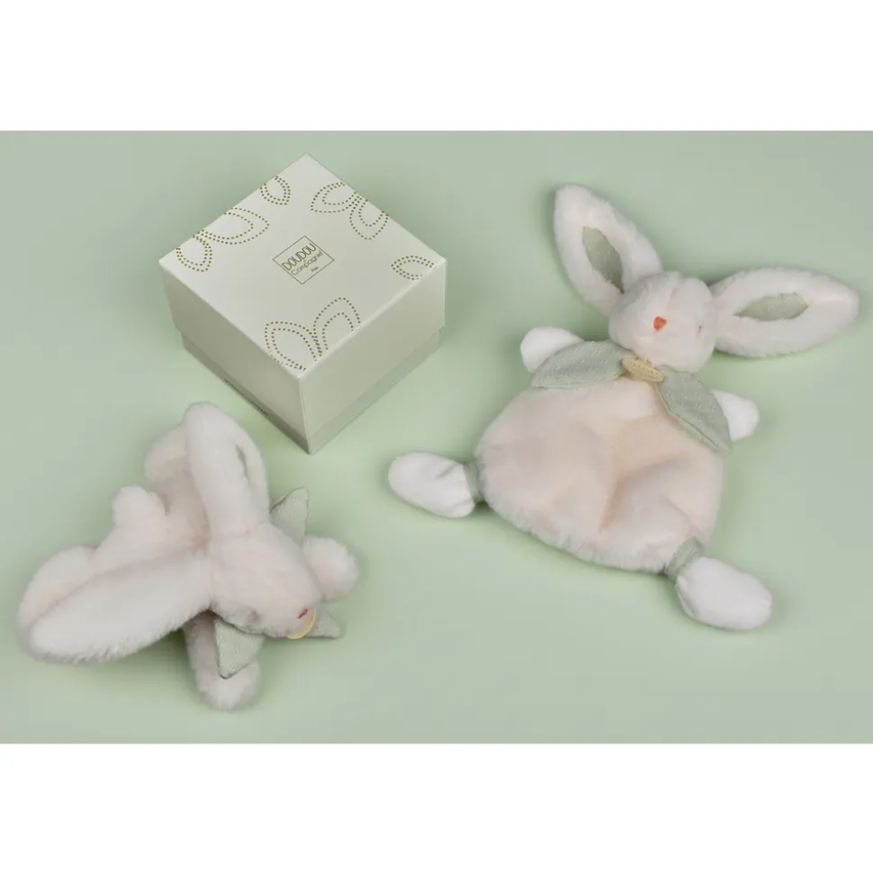 Doudou pantin lapin bonbon 20 cm sauge