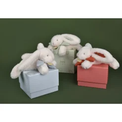 Doudou pantin lapin bonbon 20 cm terracotta
