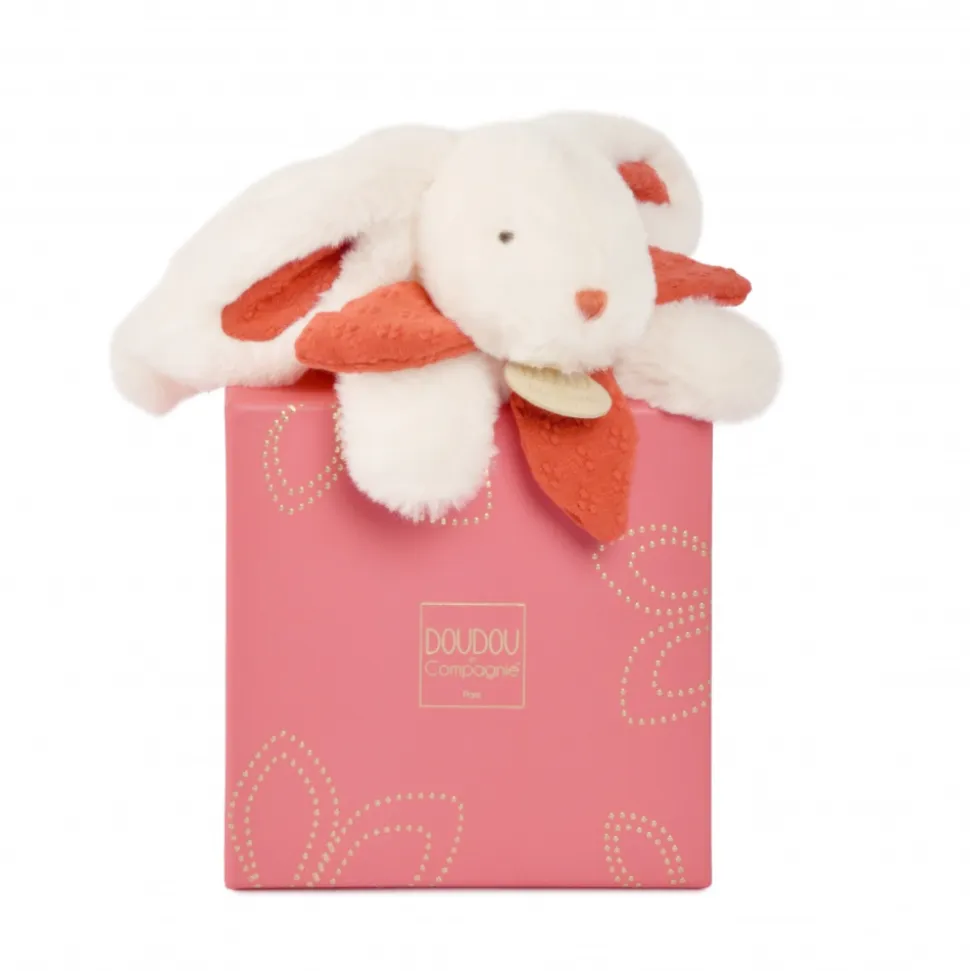 Doudou pantin lapin bonbon 20 cm terracotta
