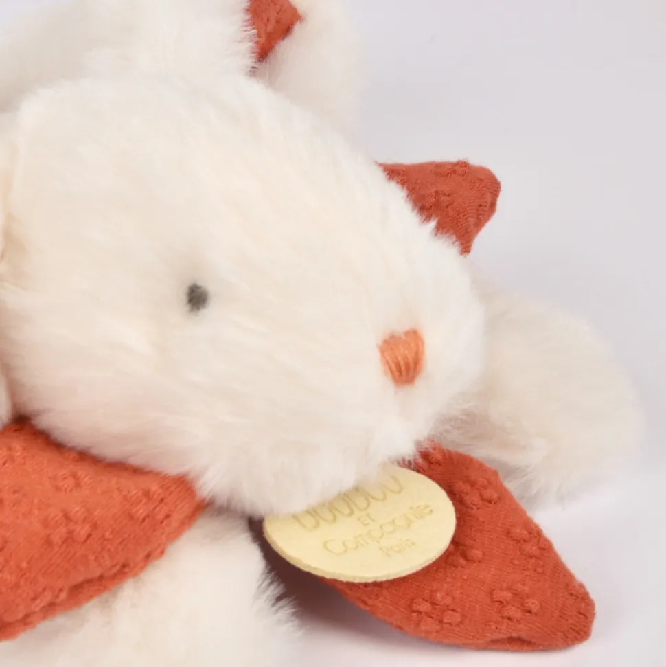 Doudou pantin lapin bonbon 20 cm terracotta