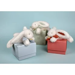 Doudou pantin lapin bonbon 20 cm terracotta