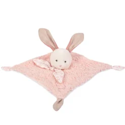 Doudou plat botanic lapin rose