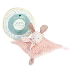 Doudou plat botanic lapin rose