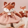 Doudou plat 29 cm mina la renarde