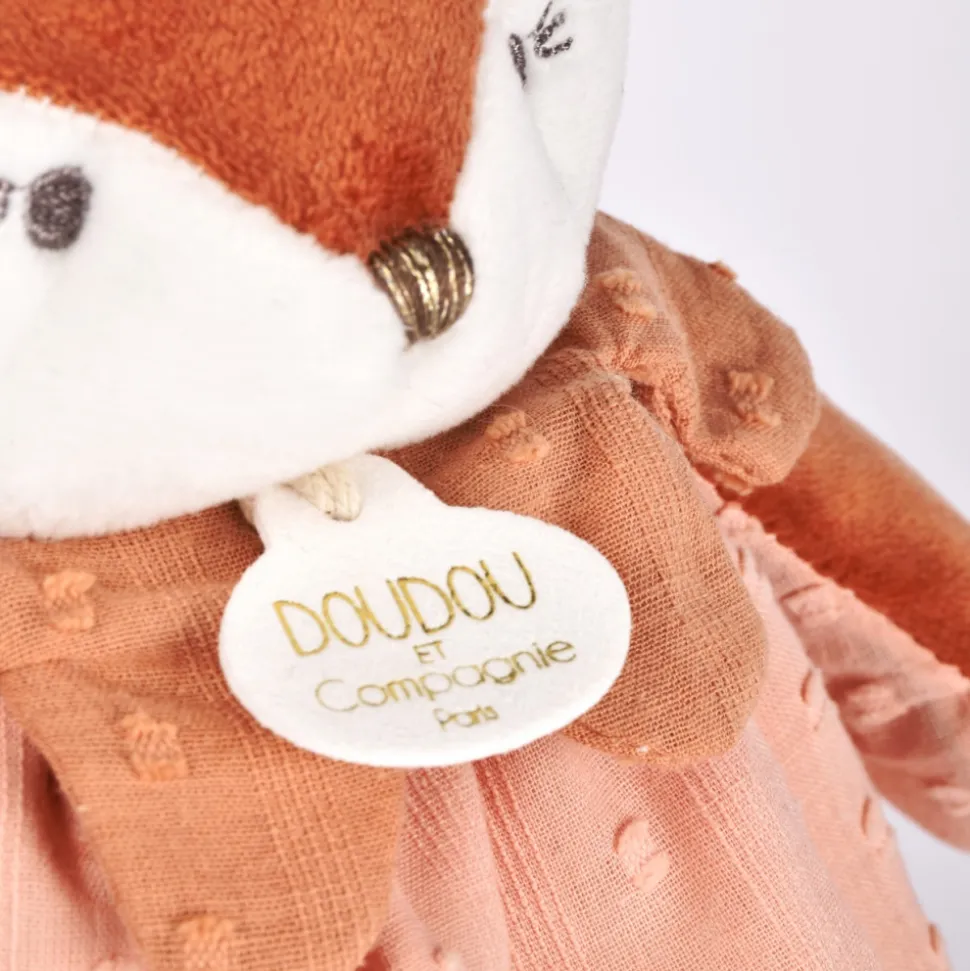 Doudou plat 29 cm mina la renarde