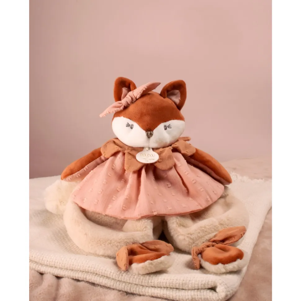 Doudou plat 29 cm mina la renarde