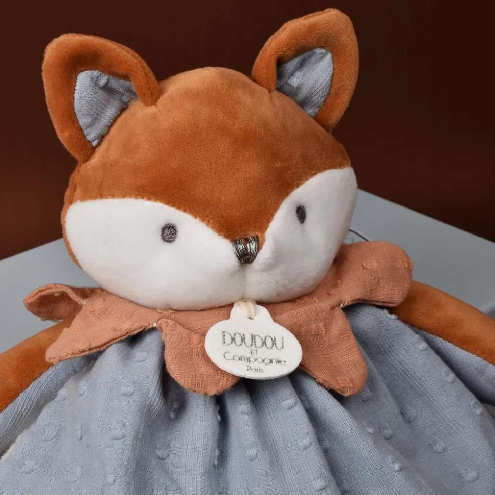 Doudou plat 29 cm timo le renard