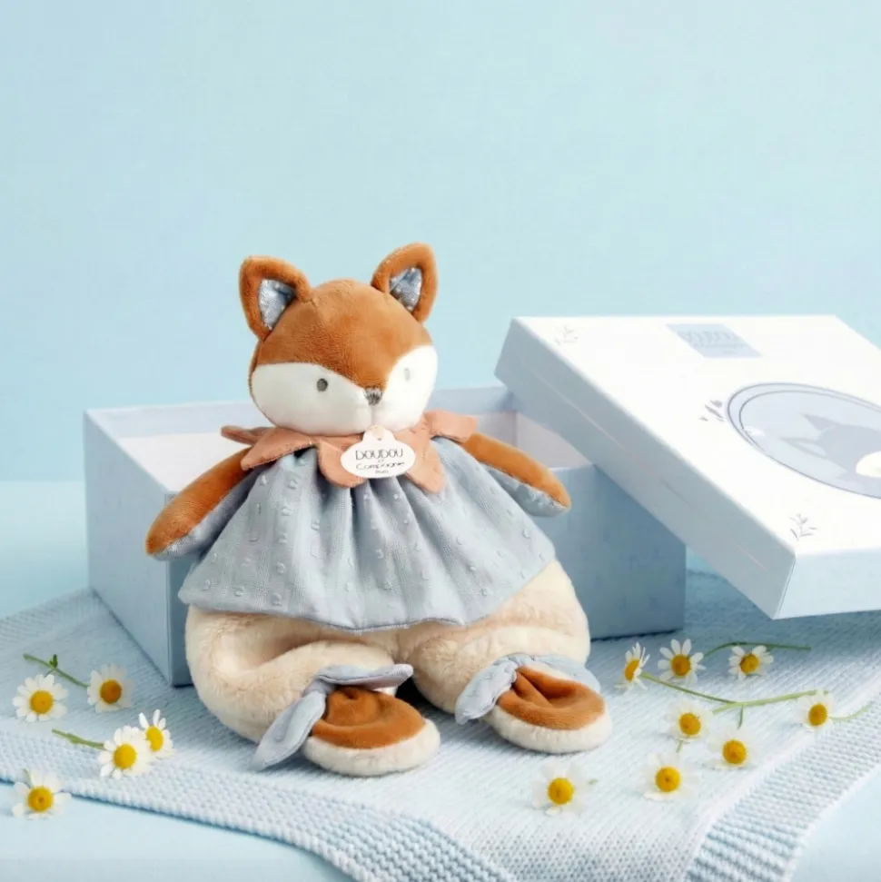 Doudou plat 29 cm timo le renard