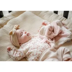 Doudou plat coeur rose