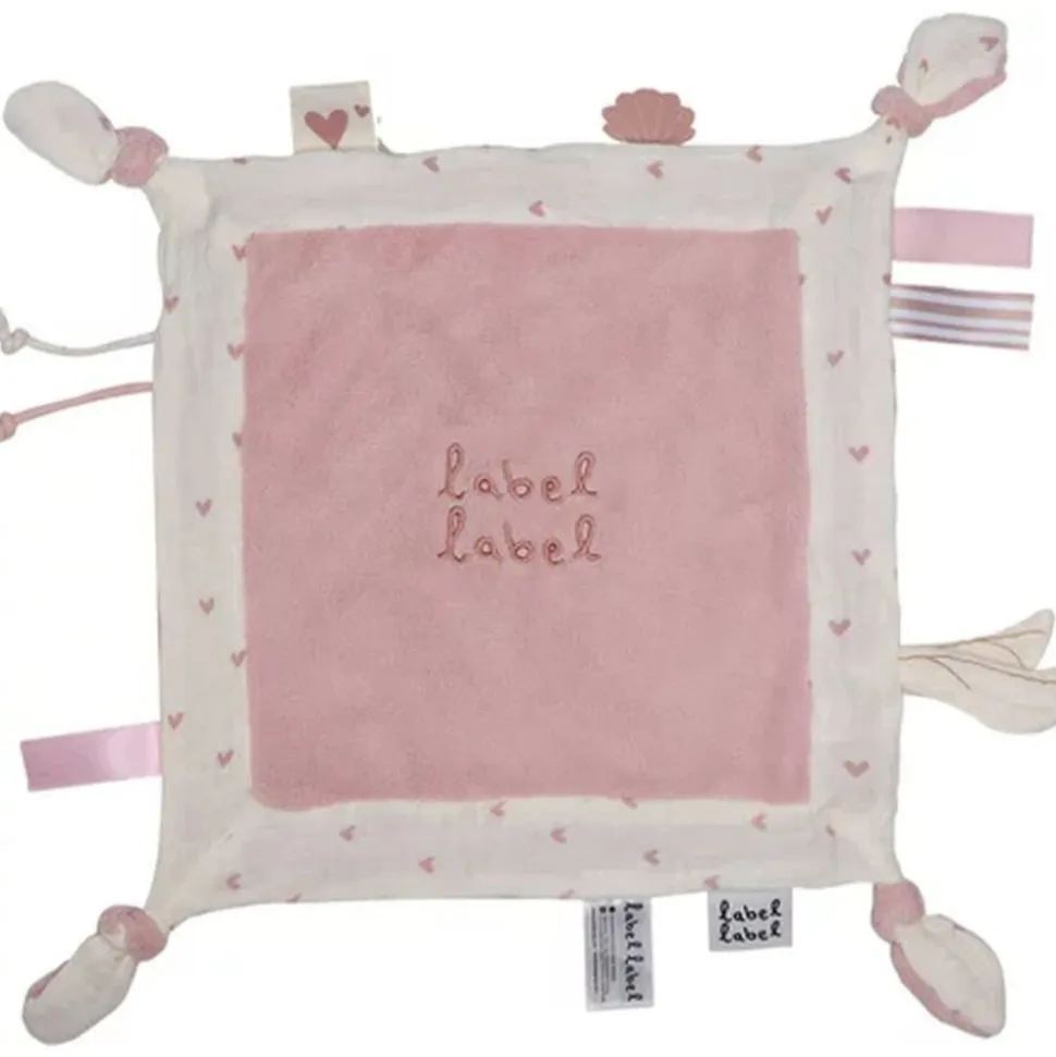Doudou plat coeur rose
