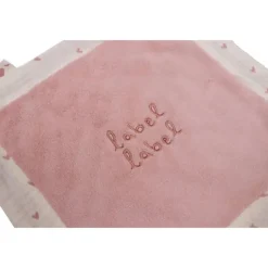 Doudou plat coeur rose