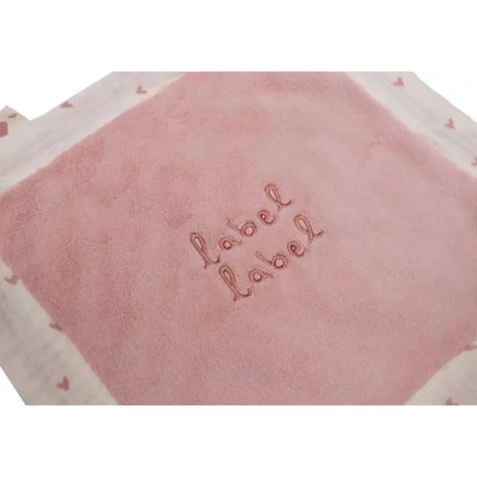 Doudou plat coeur rose