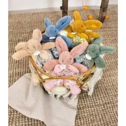 Doudou plat lapin beige sable lapin doudou 18 cm