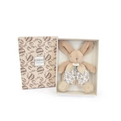 Doudou plat lapin beige sable lapin doudou 18 cm