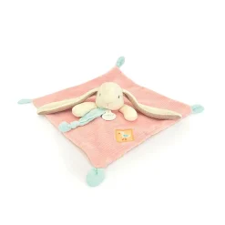 Doudou plat lapin rose