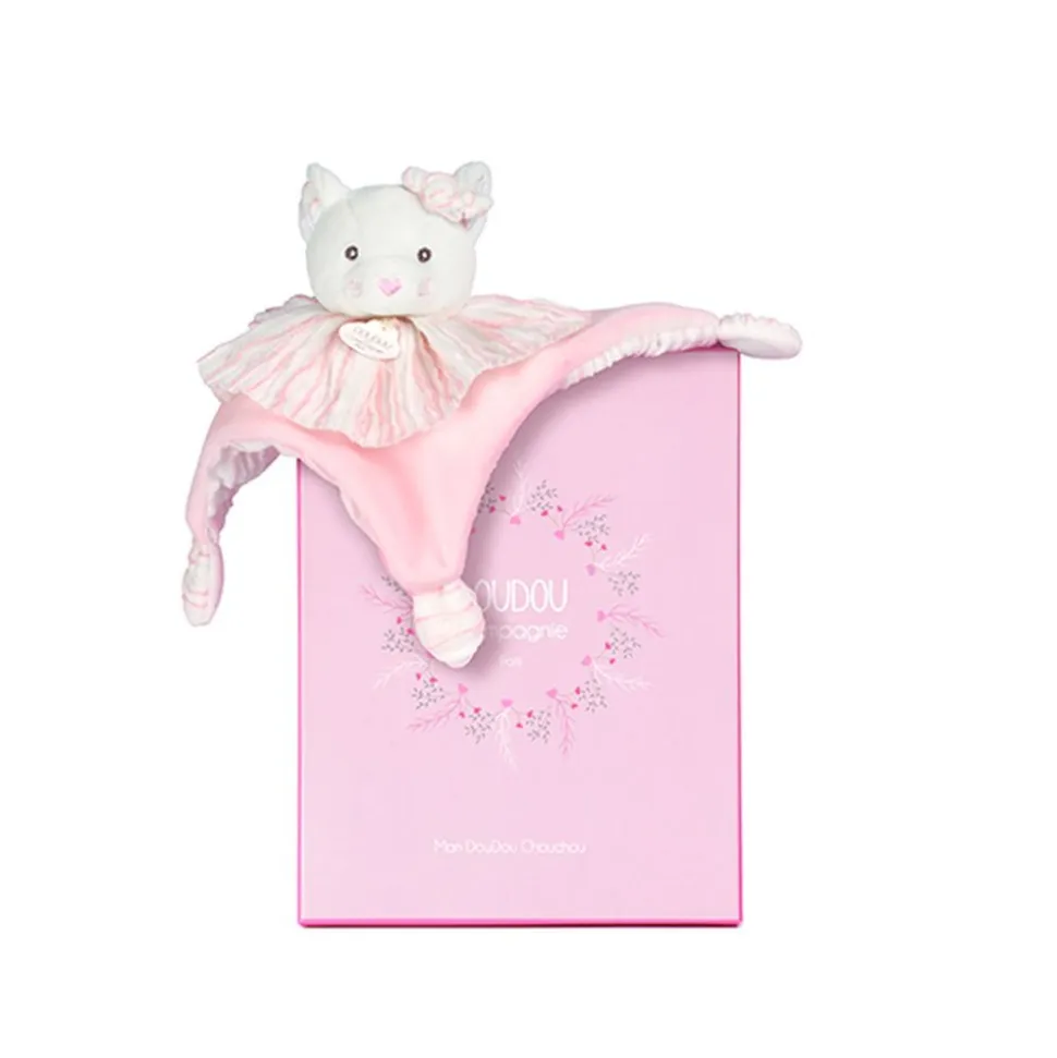 Doudou plat les chouchoux 20 cm chat