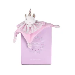 Doudou plat les chouchoux 20 cm licorne