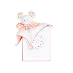 Doudou plat les chouchoux 20 cm souris