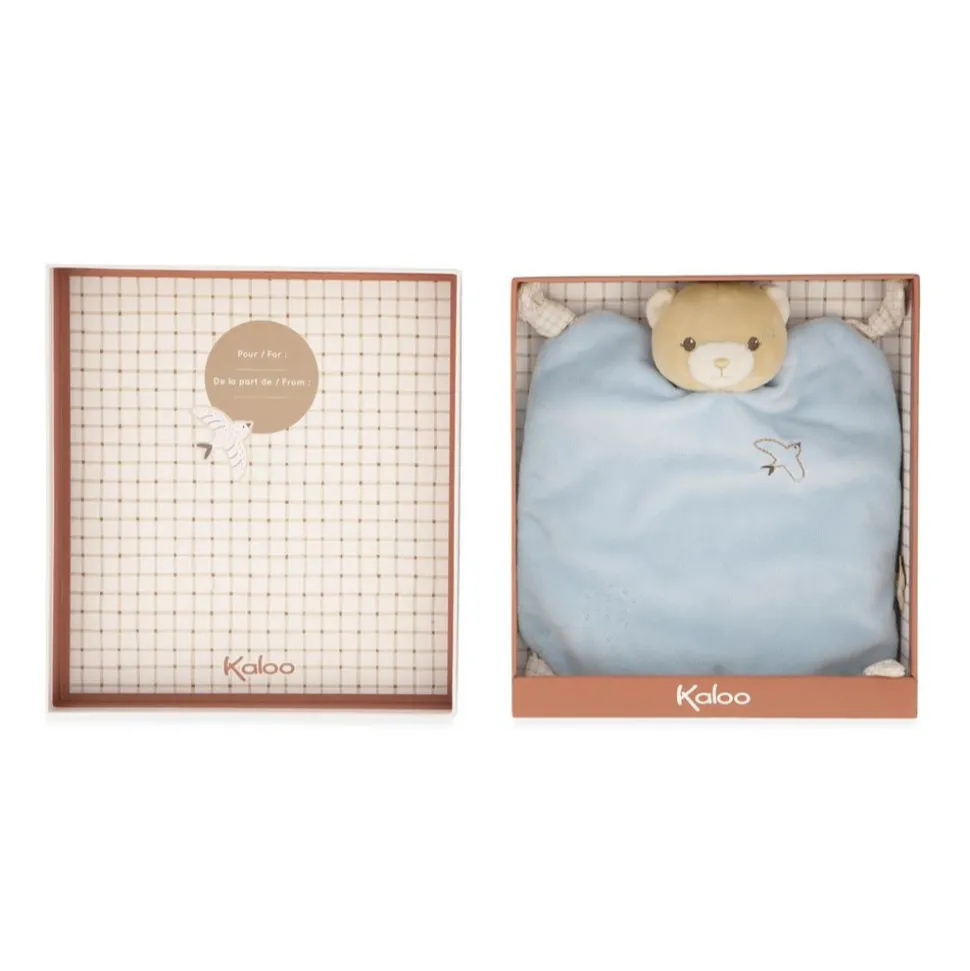 Doudou plat ours bleu 24 cm