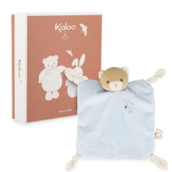 Doudou plat ours bleu 24 cm