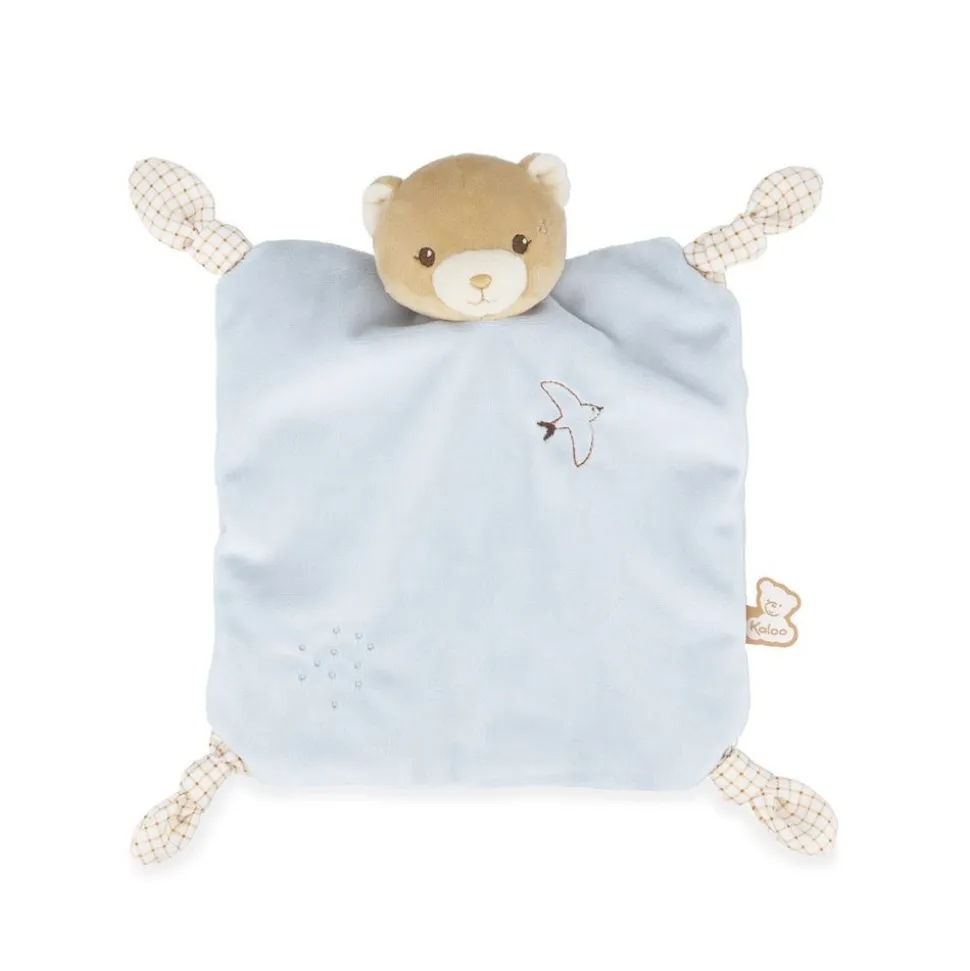 Doudou plat ours bleu 24 cm