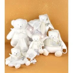 Doudou plat ours cape 25 cm blanc