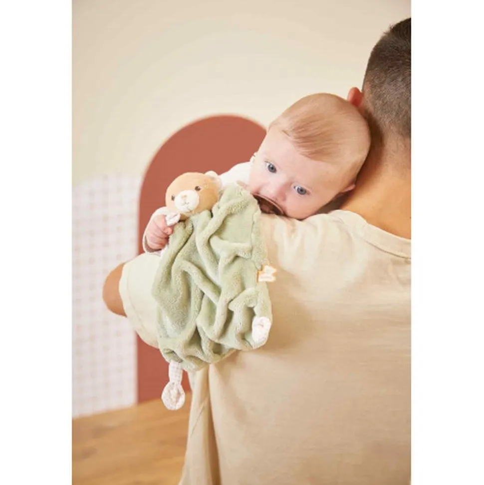 Doudou plat ours vert 24 cm