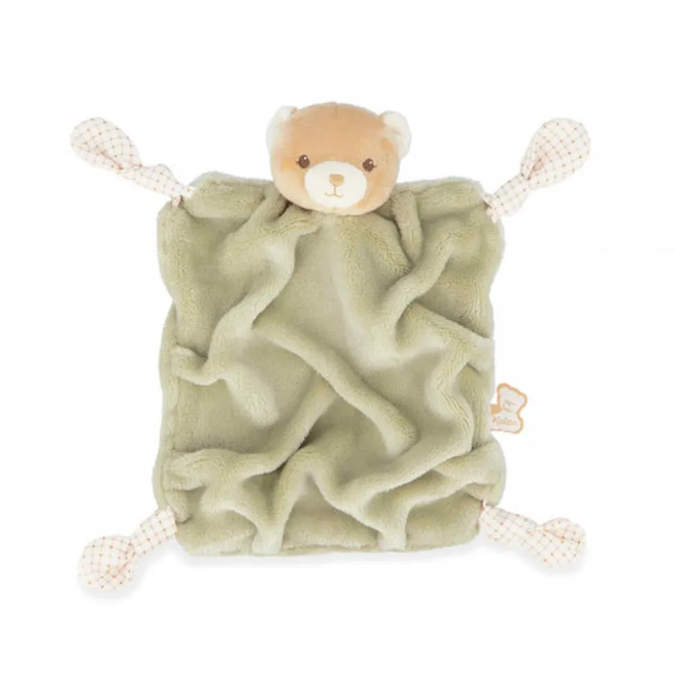 Doudou plat ours vert 24 cm