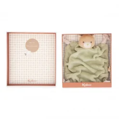 Doudou plat ours vert 24 cm