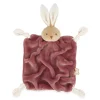 Doudou plat plume lapin bordeaux 24 cm