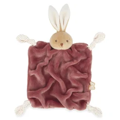 Doudou plat plume lapin bordeaux 24 cm