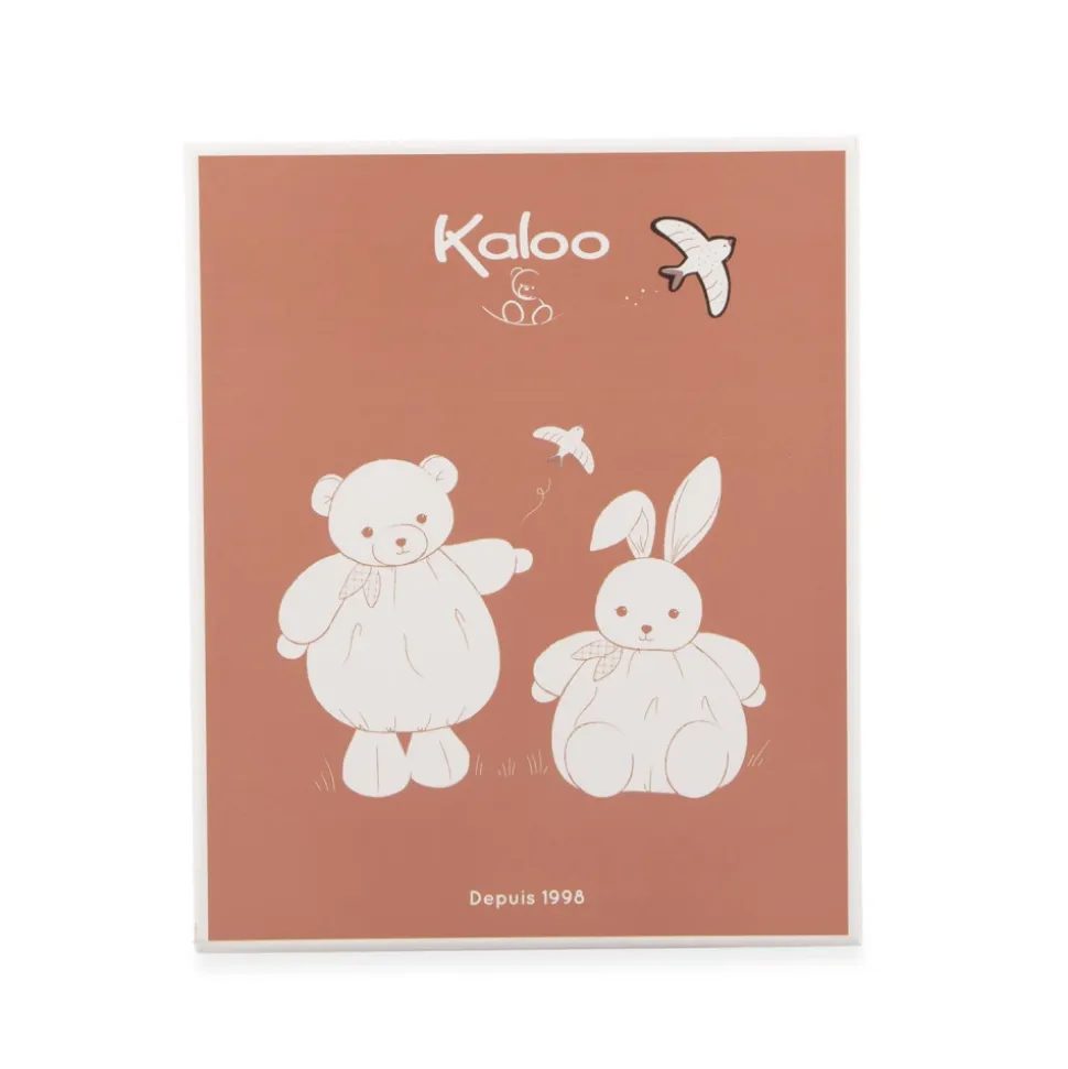 Doudou plat plume lapin bordeaux 24 cm
