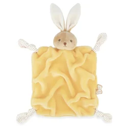 Doudou plat plume lapin jaune 24 cm