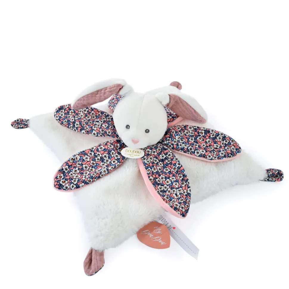 Doudou pétale boh'aime lapin rose
