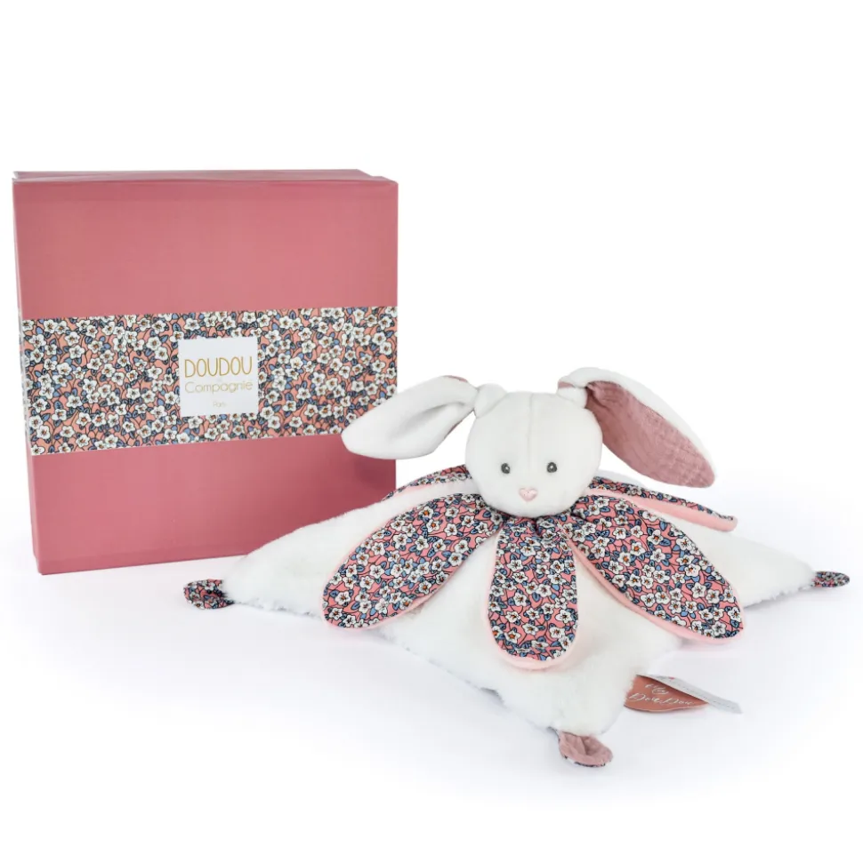 Doudou pétale boh'aime lapin rose