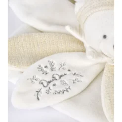 Doudou pétale plat collector ours 25 cm blanc