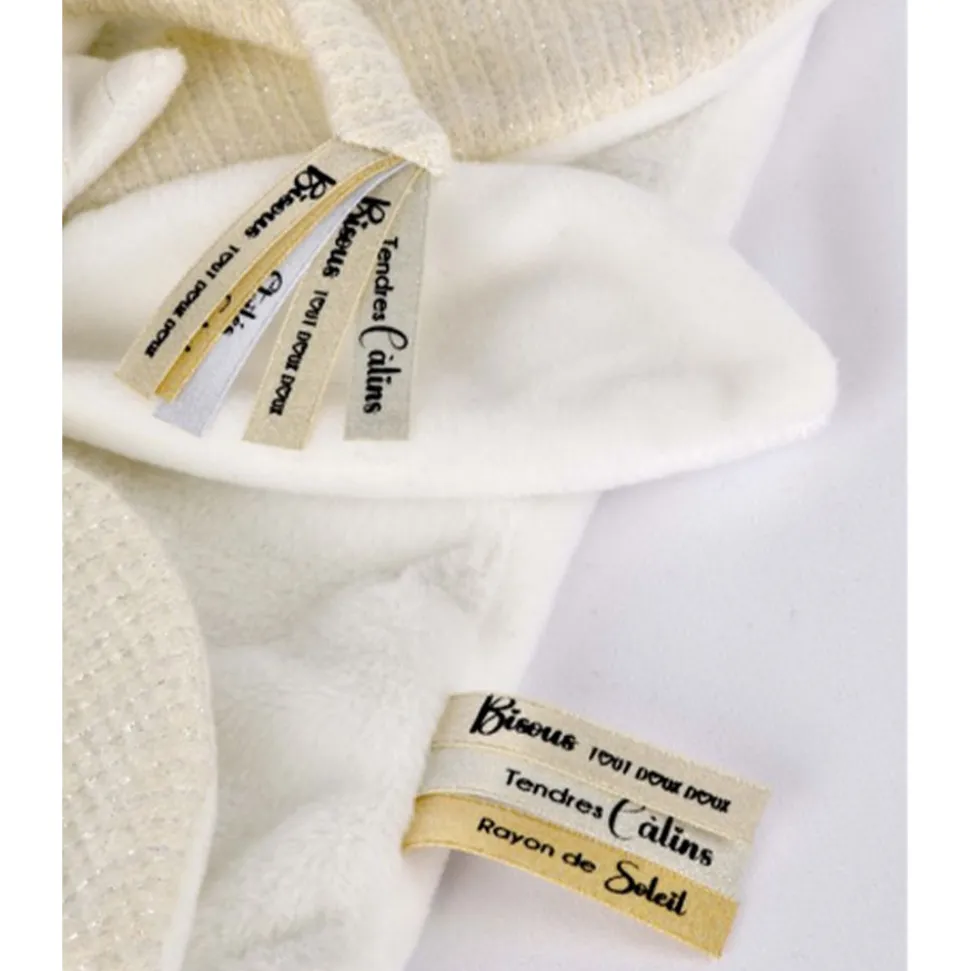 Doudou pétale plat collector ours 25 cm blanc