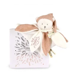Doudou pétale plat collector ours 25 cm rose