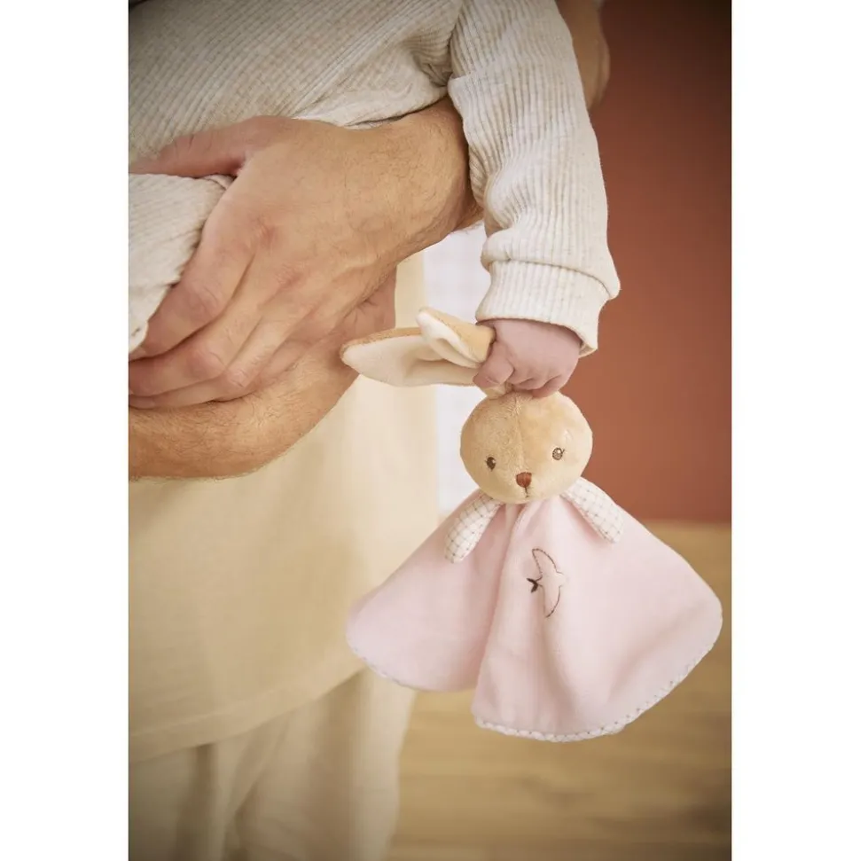 Doudou rond lapin rose
