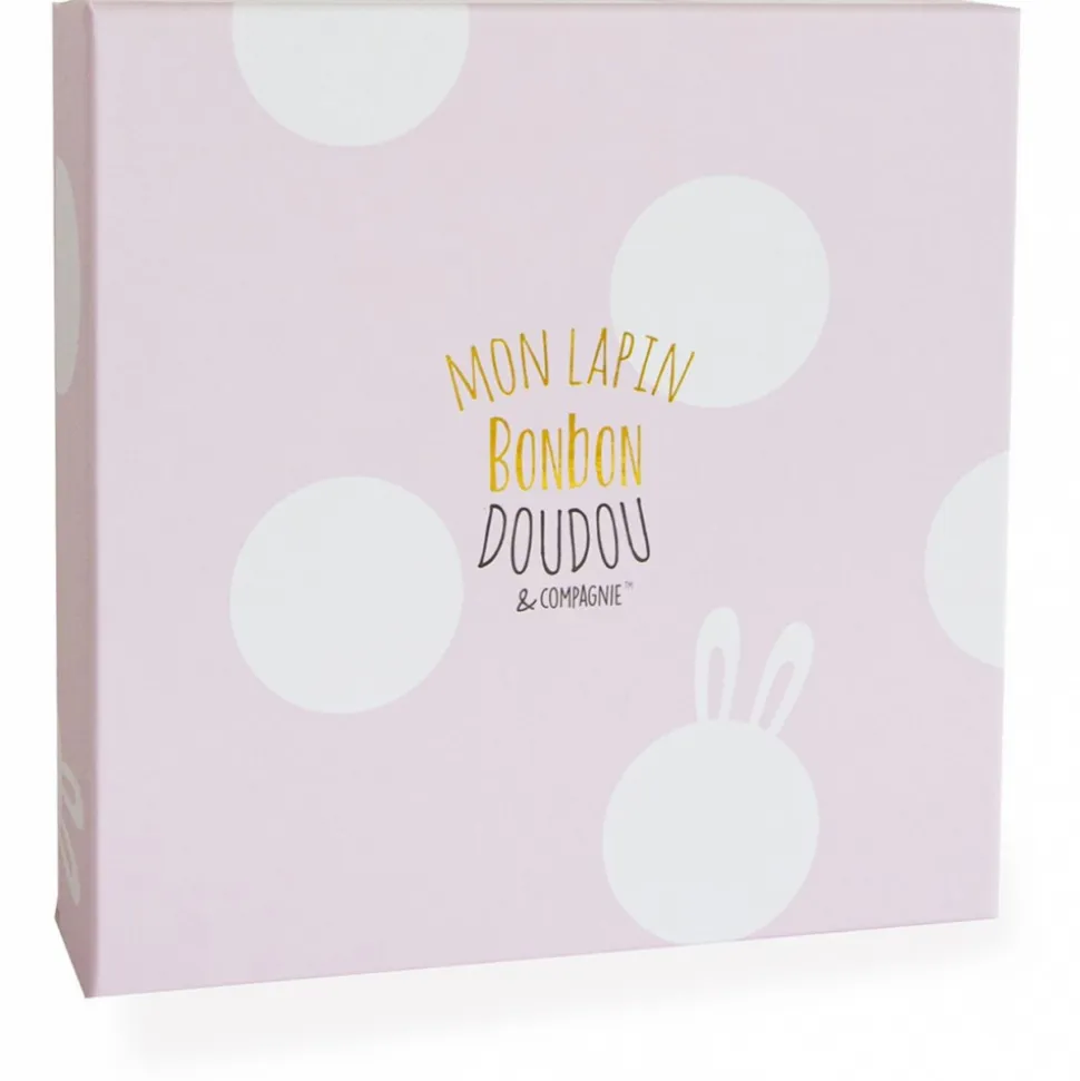 Doudou rose lapin bonbon