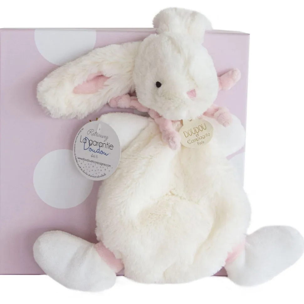 Doudou rose lapin bonbon