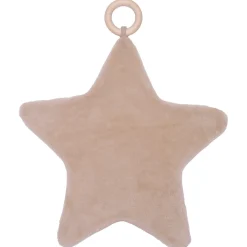 Doudou étoile bi-matière avec anneau de dentition pétale biscuit
