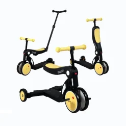 Draisienne évolutive 5 en 1 scootizz avec barre de poussée adulte jaune